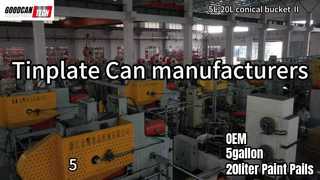 OEM Tin Cans Industrial Paint Pail 2.64 Gal with flower lug lid